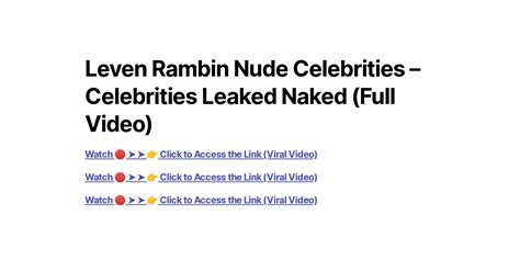 levin rambin nude|Leven Rambin Nude (complete)